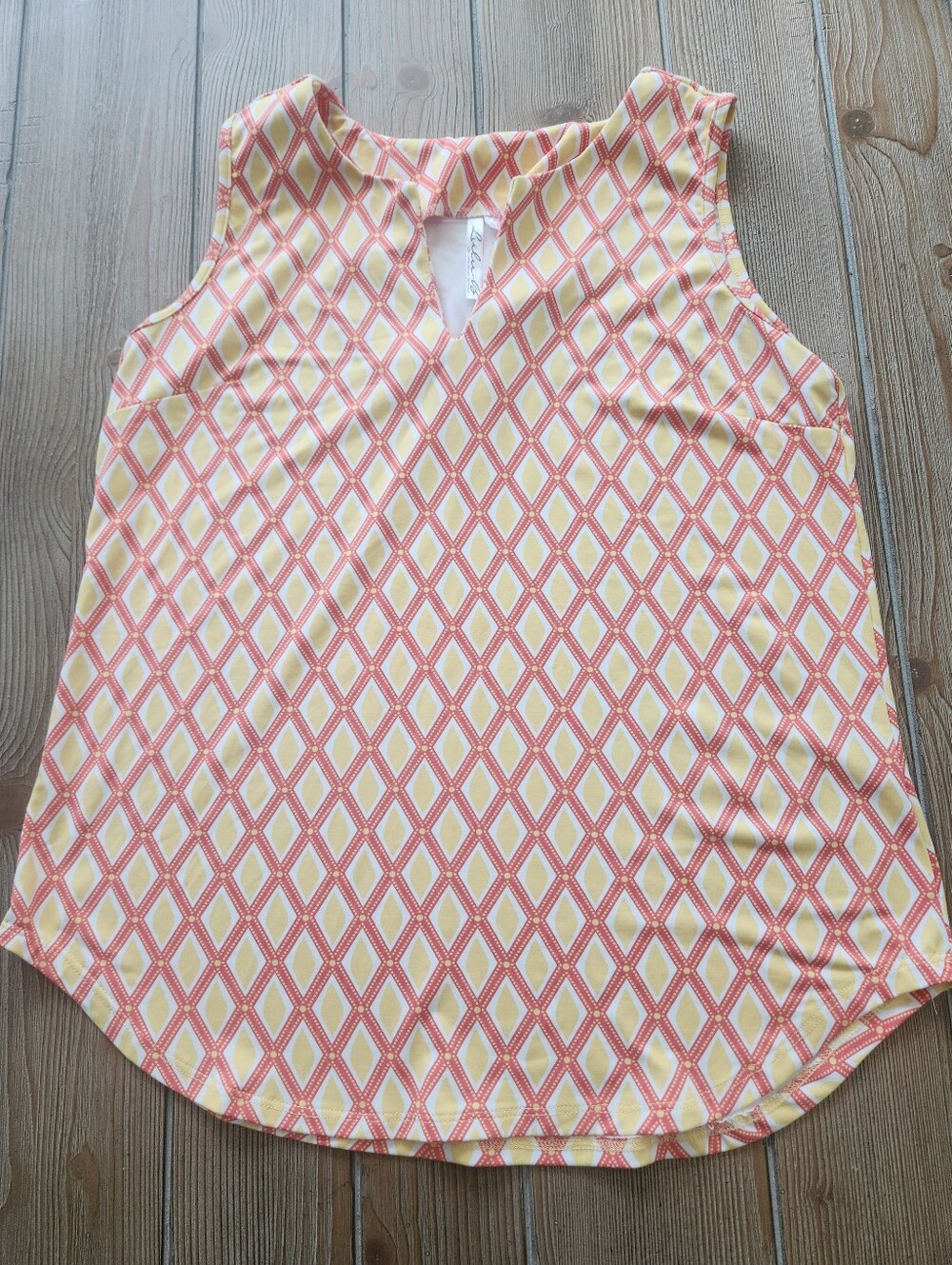 Sleeveless Diamond-Print Tank Top - Yellow & Pink By Lilly Pulitzer